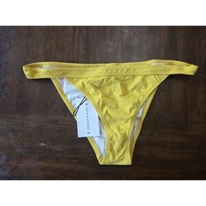 NWT Solid & Striped M Yellow Bikini Swim Bottom 130808